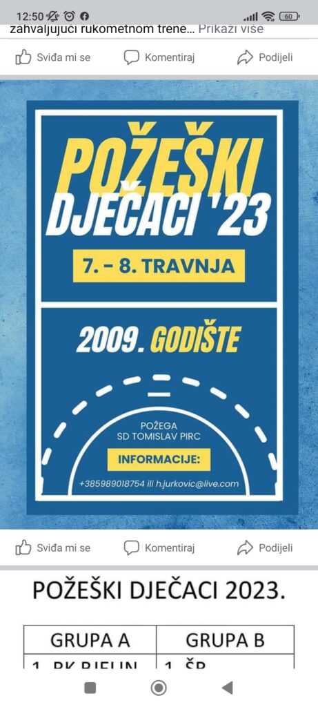 Sutra (petak) počinju požeški dječaci