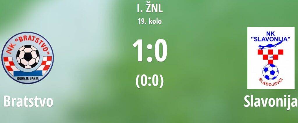 1. ŽNL VPŽ Jedini subotnji dvoboj pripao Bratstvu