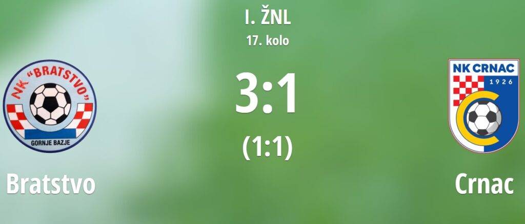 1. ŽNL VPŽ Bratstvo svladalo Crnac