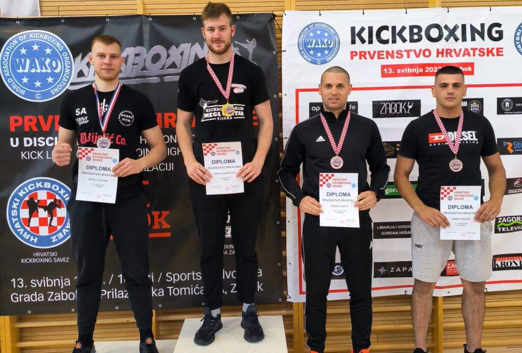 Kickboxing klub Borac Požega na Prvenstvu Hrvatske osvojio 4 medalje, Robert i Anastasiia viceprvaci Hrvatske