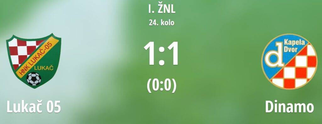 1. ŽNL VPŽ: Podjela bodova u Lukaču