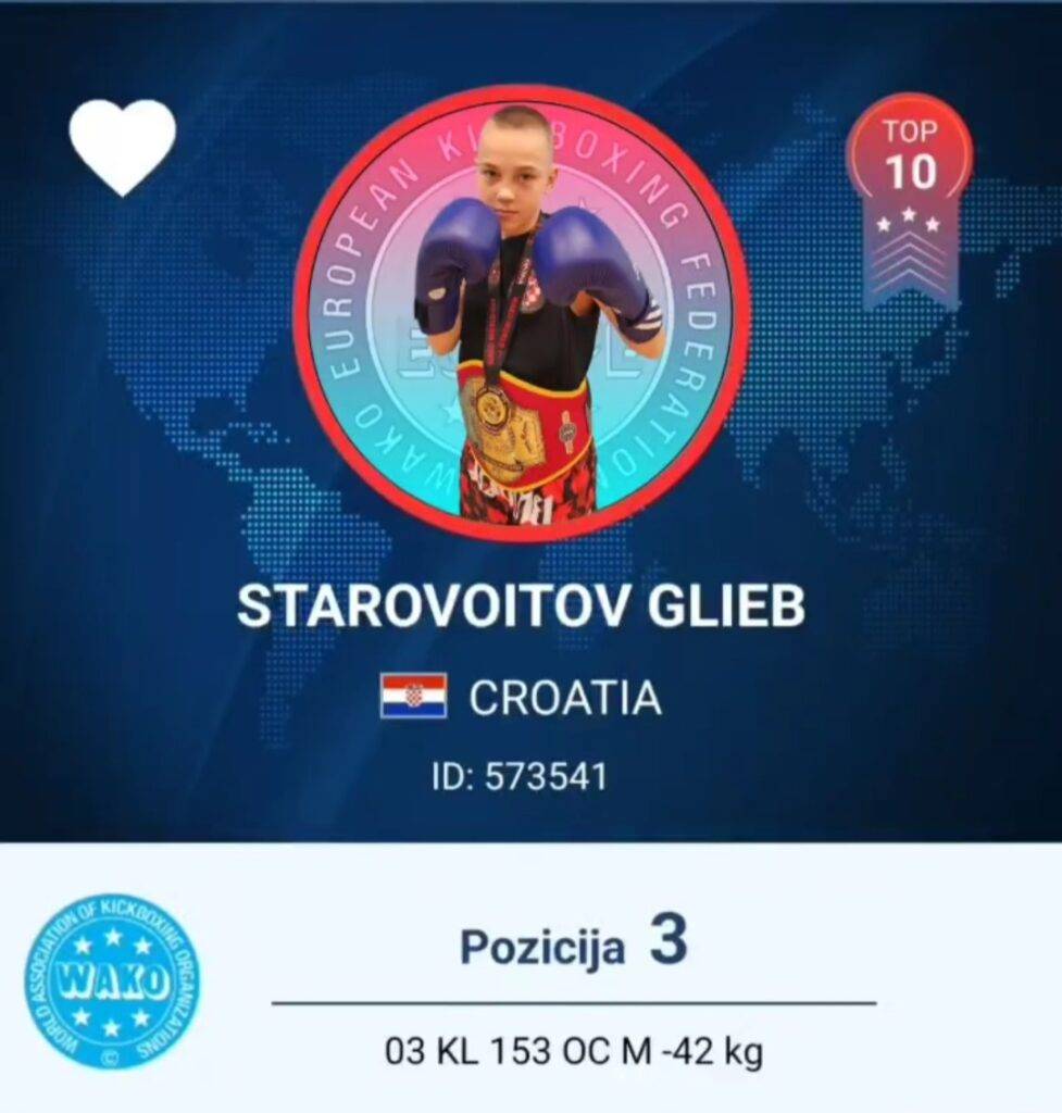 KBK Borac Požega: Starovoitov 3. rangirani na Svjetskoj rang ljestvici!