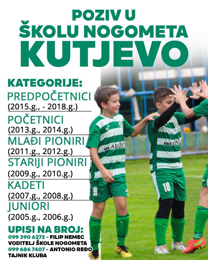 Zeleni iz Kutjeva grabe prema Prvoj Kvalitetnoj ligi mladeži i s pionirima